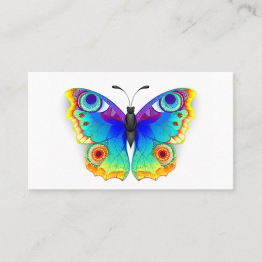 Rainbow Butterfly Peacock Eye Afsprakenkaartje (Voorkant)