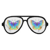 Rainbow Butterfly Peacock Eye Aviator Zonnebril (Voorkant)