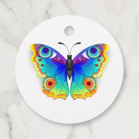 Rainbow Butterfly Peacock Eye Bedankjes Labels (Achterkant)