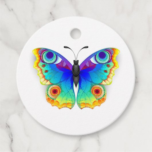 Rainbow Butterfly Peacock Eye Bedankjes Labels (Voorkant)