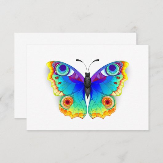Rainbow Butterfly Peacock Eye Bedankkaart (Voorkant / Achterkant)