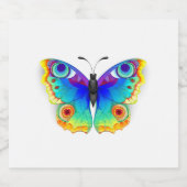 Rainbow Butterfly Peacock Eye Bier Etiket (Enkel label)