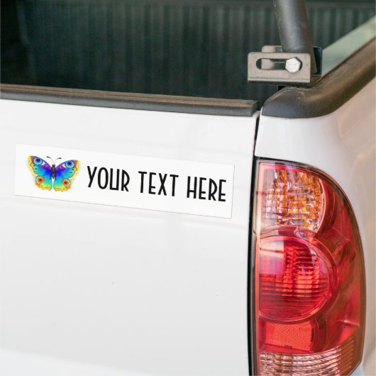 Rainbow Butterfly Peacock Eye Bumpersticker (Op Truck)