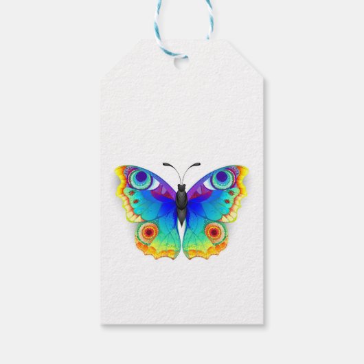Rainbow Butterfly Peacock Eye Cadeaulabel (Achterkant)
