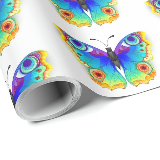 Rainbow Butterfly Peacock Eye Cadeaupapier (Rol Hoek)