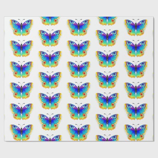 Rainbow Butterfly Peacock Eye Cadeaupapier (Vlak)