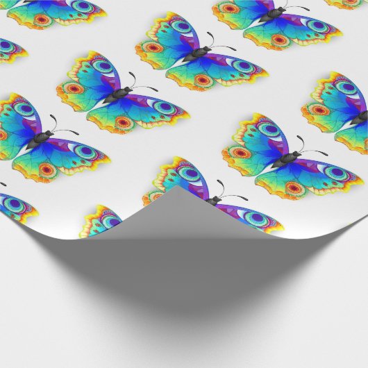 Rainbow Butterfly Peacock Eye Cadeaupapier (Hoek)