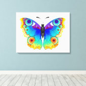 Rainbow Butterfly Peacock Eye Canvas Afdruk (Insitu (Houten vloer))