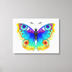 Rainbow Butterfly Peacock Eye Canvas Afdruk