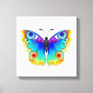Rainbow Butterfly Peacock Eye Canvas Afdruk