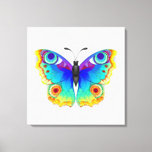 Rainbow Butterfly Peacock Eye Canvas Afdruk