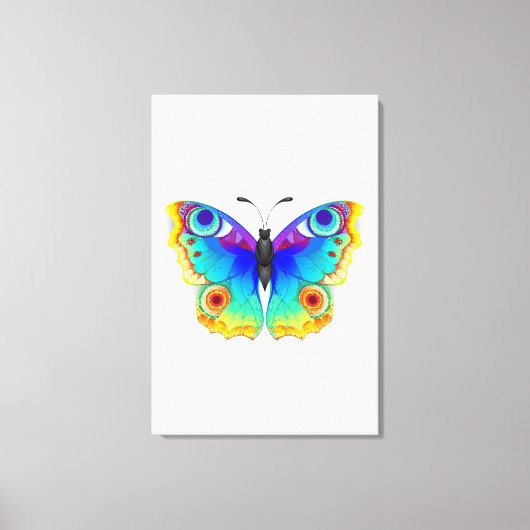 Rainbow Butterfly Peacock Eye Canvas Afdruk (Voorkant)