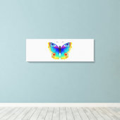Rainbow Butterfly Peacock Eye Canvas Afdruk (Insitu (Houten vloer))