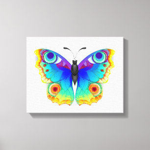 Rainbow Butterfly Peacock Eye Canvas Afdruk