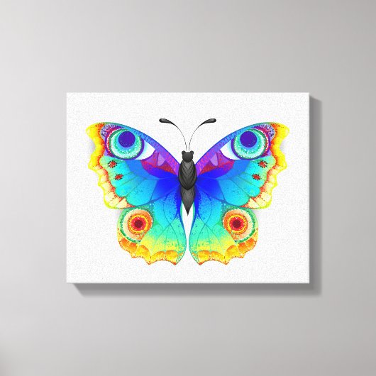 Rainbow Butterfly Peacock Eye Canvas Afdruk (Voorkant)