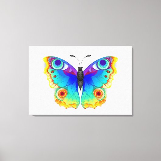 Rainbow Butterfly Peacock Eye Canvas Afdruk (Voorkant)