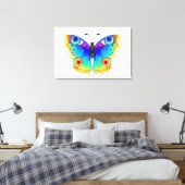 Rainbow Butterfly Peacock Eye Canvas Afdruk (Insitu (Slaapkamer))