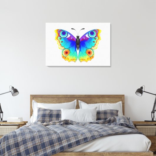 Rainbow Butterfly Peacock Eye Canvas Afdruk (Insitu (Slaapkamer))