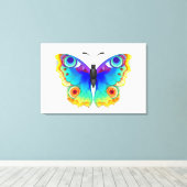 Rainbow Butterfly Peacock Eye Canvas Afdruk (Insitu (Houten vloer))