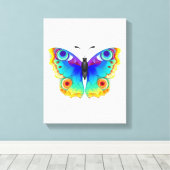 Rainbow Butterfly Peacock Eye Canvas Afdruk (Insitu (Houten vloer))