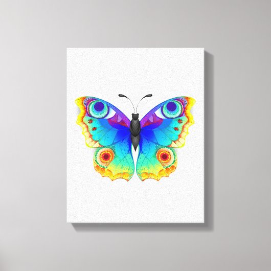 Rainbow Butterfly Peacock Eye Canvas Afdruk (Voorkant)