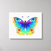 Rainbow Butterfly Peacock Eye Canvas Afdruk (Voorkant)