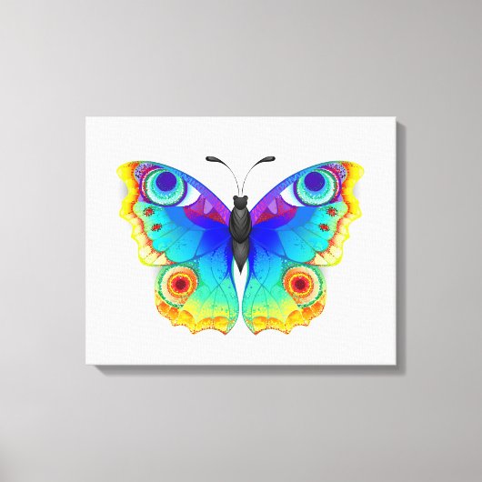 Rainbow Butterfly Peacock Eye Canvas Afdruk (Voorkant)