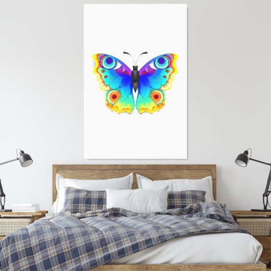 Rainbow Butterfly Peacock Eye Canvas Afdruk (Insitu (Slaapkamer))