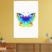 Rainbow Butterfly Peacock Eye Canvas Afdruk (Insitu (Woonkamer))