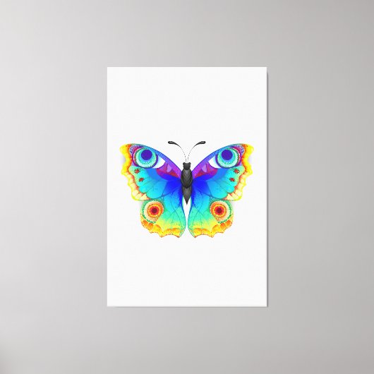 Rainbow Butterfly Peacock Eye Canvas Afdruk (Voorkant)