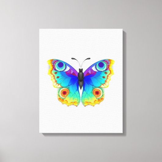 Rainbow Butterfly Peacock Eye Canvas Afdruk (Voorkant)