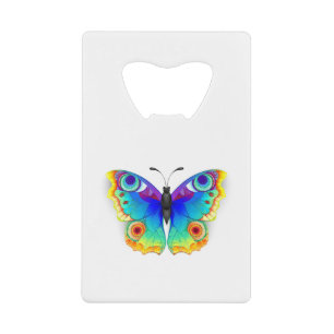 Rainbow Butterfly Peacock Eye Creditkaart Flessenopener