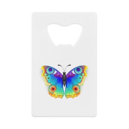Rainbow Butterfly Peacock Eye Creditkaart Flessenopener (Voorkant)