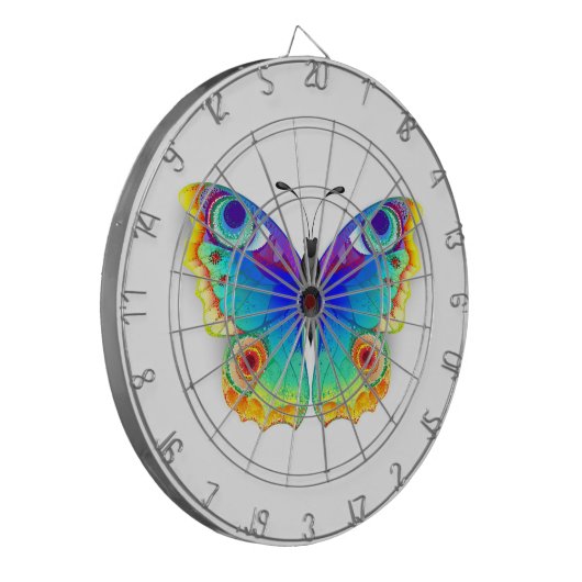 Rainbow Butterfly Peacock Eye Dartbord (Voorkant Links)