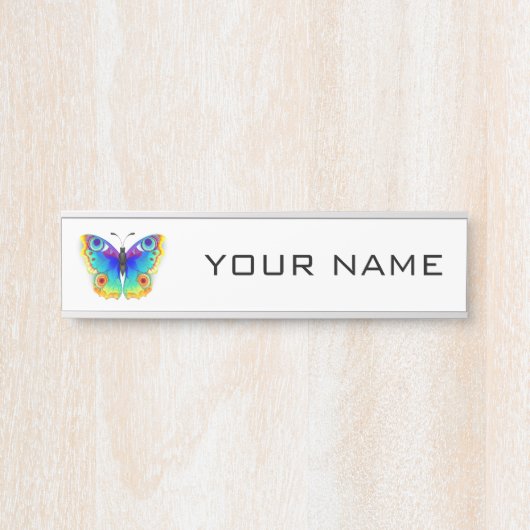 Rainbow Butterfly Peacock Eye Deurbordje (Voorkant)