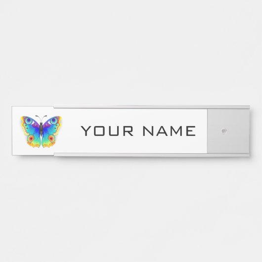 Rainbow Butterfly Peacock Eye Deurbordje (Voorkant)