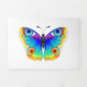Rainbow Butterfly Peacock Eye Drieluik Kaart (Cover)