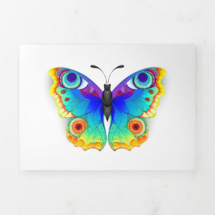 Rainbow Butterfly Peacock Eye Drieluik Kaart