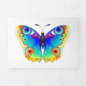 Rainbow Butterfly Peacock Eye Drieluik Uitnodiging (Cover)