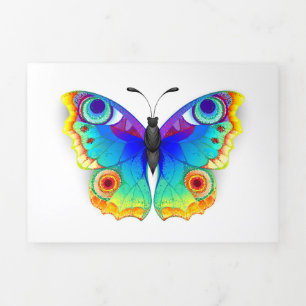 Rainbow Butterfly Peacock Eye Drieluik Wenskaart