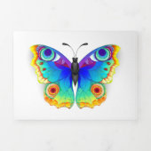 Rainbow Butterfly Peacock Eye Drieluik Wenskaart (Cover)