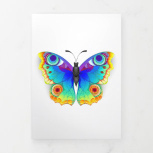 Rainbow Butterfly Peacock Eye Drieluik Wenskaart