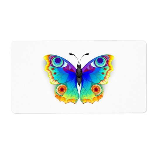 Rainbow Butterfly Peacock Eye Etiket (Voorkant)