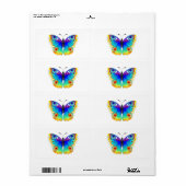 Rainbow Butterfly Peacock Eye Etiket (Full Sheet)