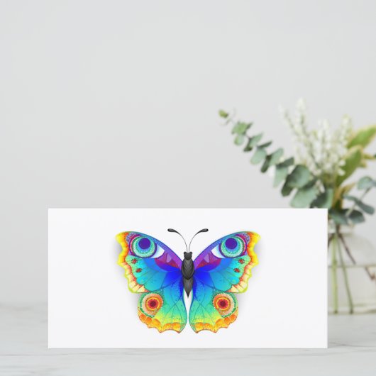 Rainbow Butterfly Peacock Eye Feestdagenkaart (Staand voorkant)