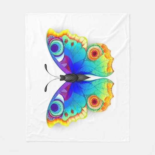 Rainbow Butterfly Peacock Eye Fleece Deken (Voorkant)