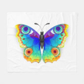 Rainbow Butterfly Peacock Eye Fleece Deken (Voorkant (Horizontaal))