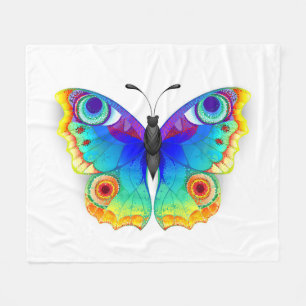Rainbow Butterfly Peacock Eye Fleece Deken