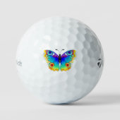 Rainbow Butterfly Peacock Eye Golfballen (Voorkant)