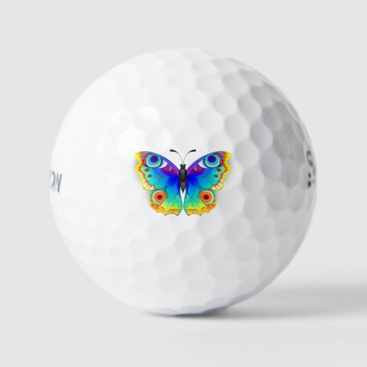 Rainbow Butterfly Peacock Eye Golfballen (Voorkant)